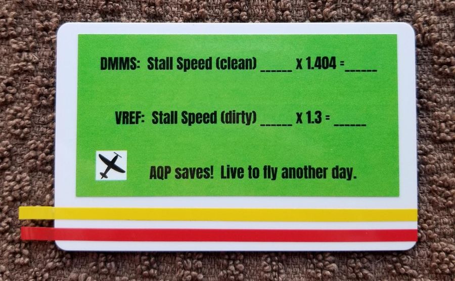 GENERAL AVIATION AIRCRAFT DMMS & VREF CALCULATION CARD, AIRSPEED ...